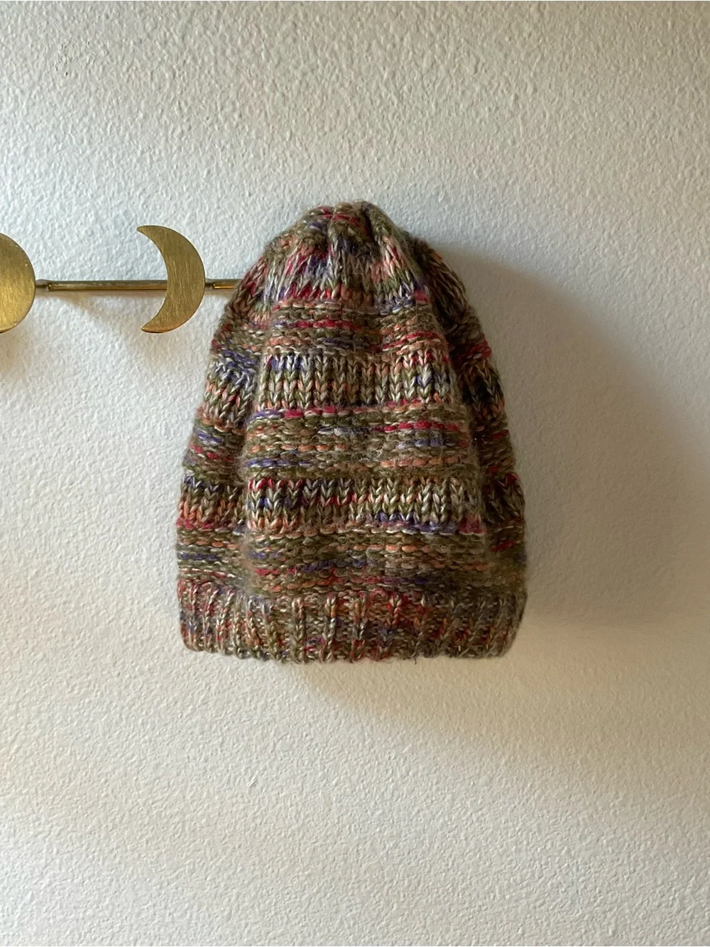 Multicolor Knit Beanie - Brown & Green